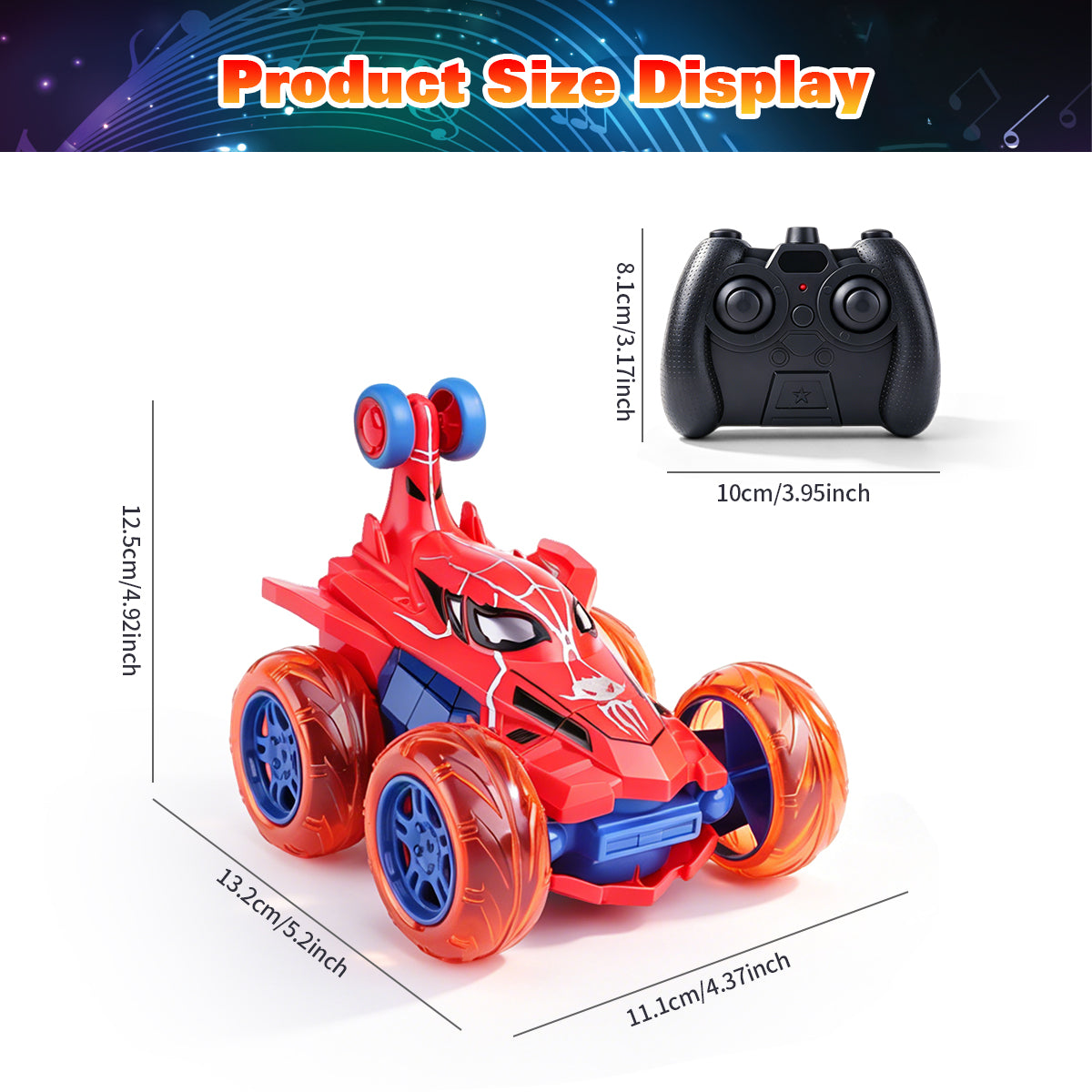 Jouet Voiture RC Spider, Voiture Télécommandée de Cascade 4WD Rechargeable Cool avec Des Loopings à 360° et Lumières Brillantes, Cadeau Jouet d'Extérieur Amusant pour Enfants de 4 à 12 Ans, Idéal pour Anniversaire ou Noël