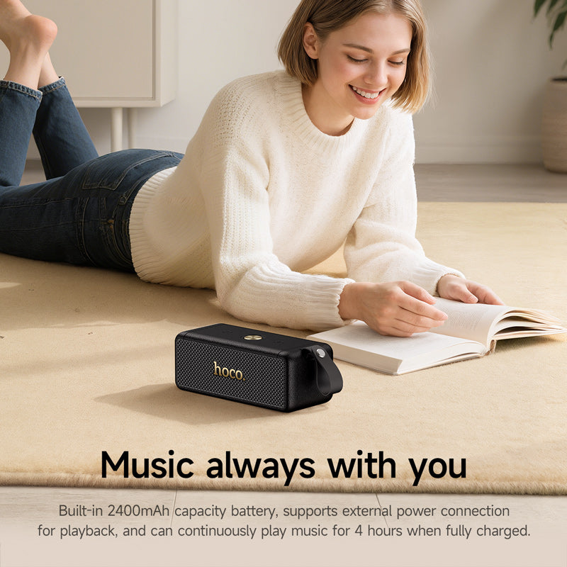 hoco. HT1 Pro Marquis Enceinte Bluetooth 16 W, deux haut-parleurs 52 mm, kit mains libres, Noir
