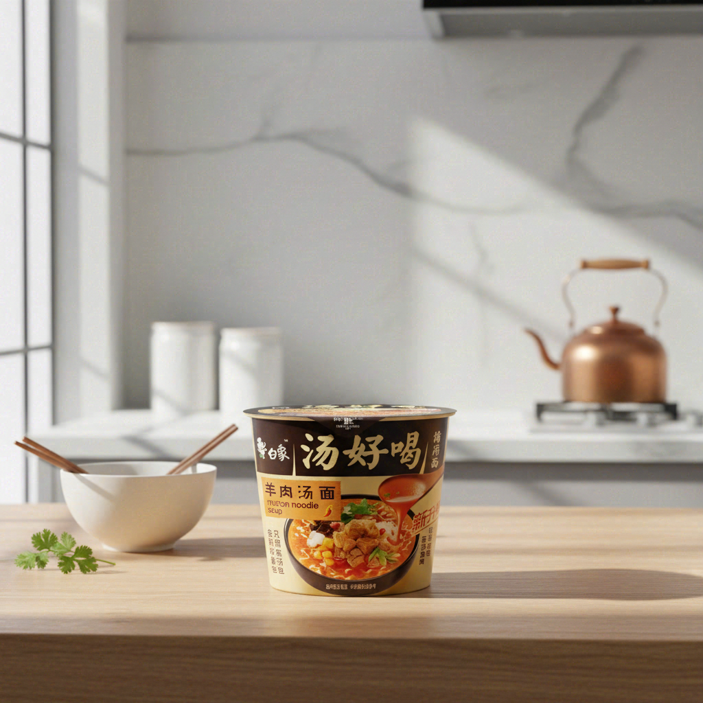 Baixiang Tanghaohe Nouilles Instantanées au Goût d'Agneau 111g x 12 Sachets (Carton Complet)