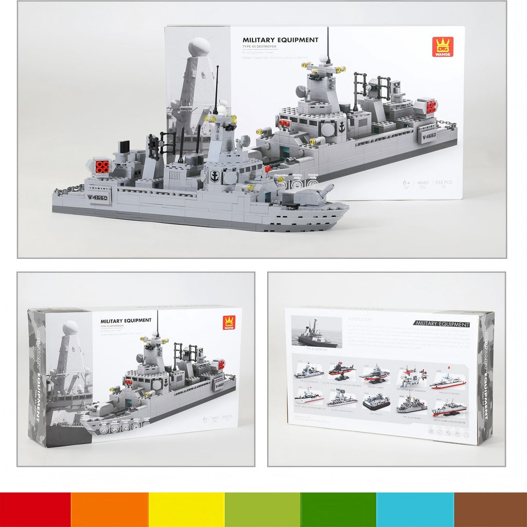 WANGE Destroyer 533 pièces Ensemble de blocs de construction pour constructeurs amateurs