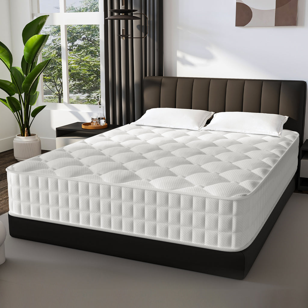 GTIMEX Matelas, Matelas à ressorts 7 zones, 140 x 190 cm, 22 cm de haut, H3, Matelas orthopédique, Avec drap-housse, Matière respirante, Pour enfants et adultes
