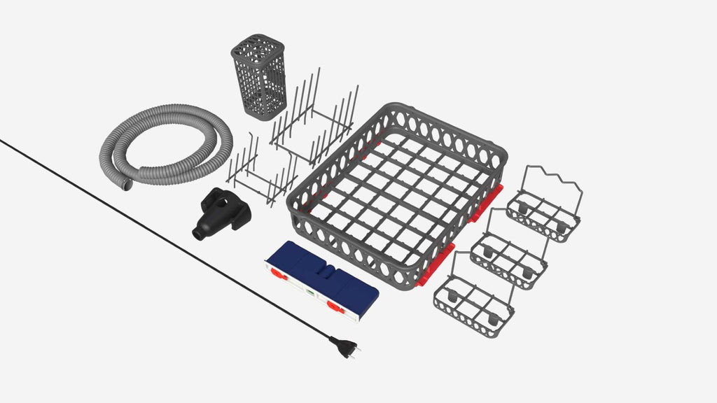 Bob Lave-vaisselle compact écologique avec pack toutes options - Blanc/Cuivre