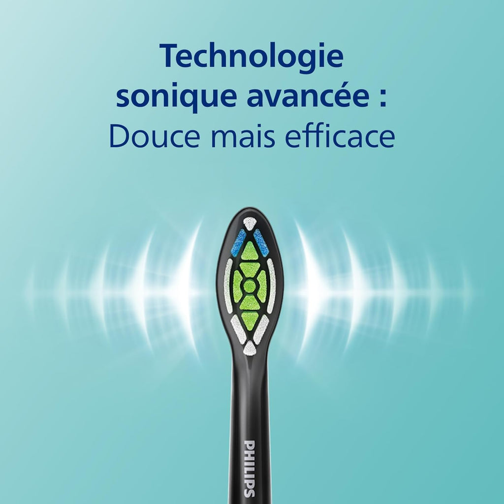 Philips Sonicare ProtectiveClean 5100 HX6851/34 - Brosses à dents électriques avec 3 modes de brossage, capteur de pression, minuterie et étui de voyage, lot de 2, blanc et bleu
