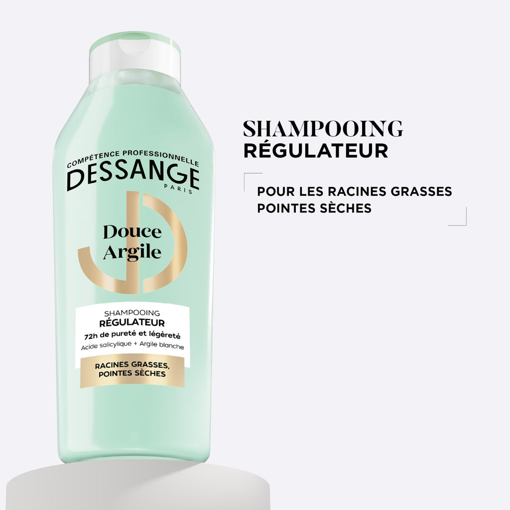 DESSANGE PARIS Shampooing Équilibrant à l'Argile Blanche pour Racines Grasses & Pointes Sèches, 280 ml