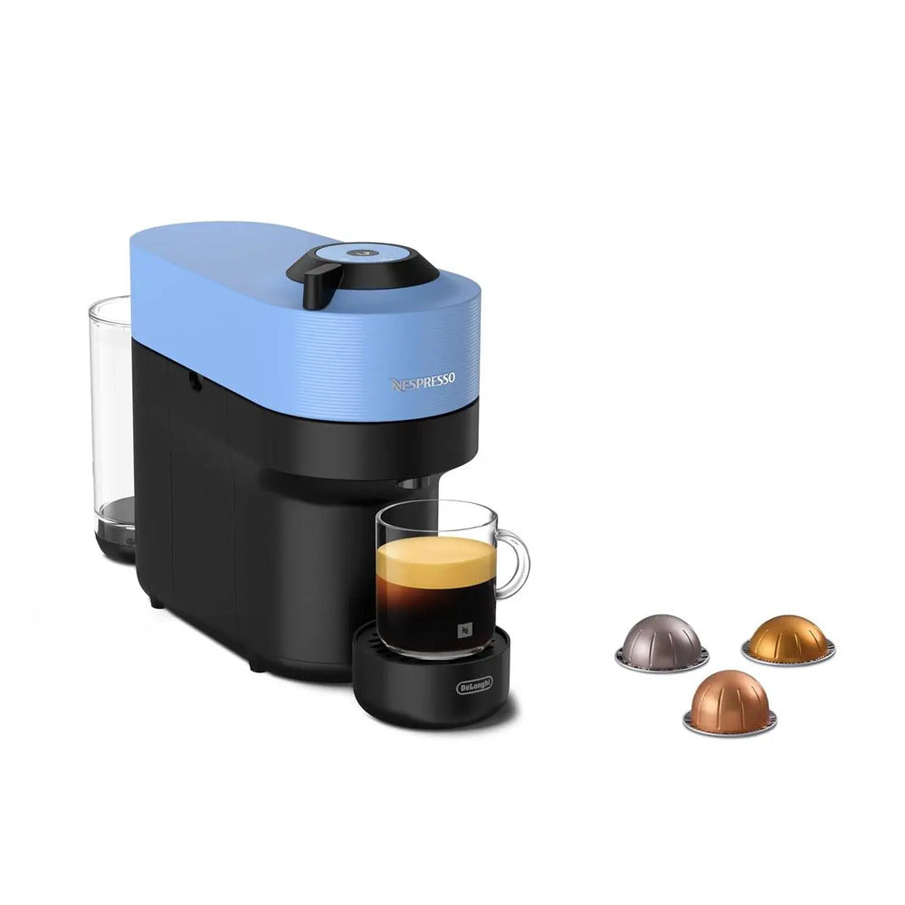 Nespresso Vertuo Pop Blue Machine à Capsules | 4 Tailles de Tasses | Reconnaissance du Code-barres | Fonctionnement à Toucher Unique | Design Compact | Machine à Café ENV90.A