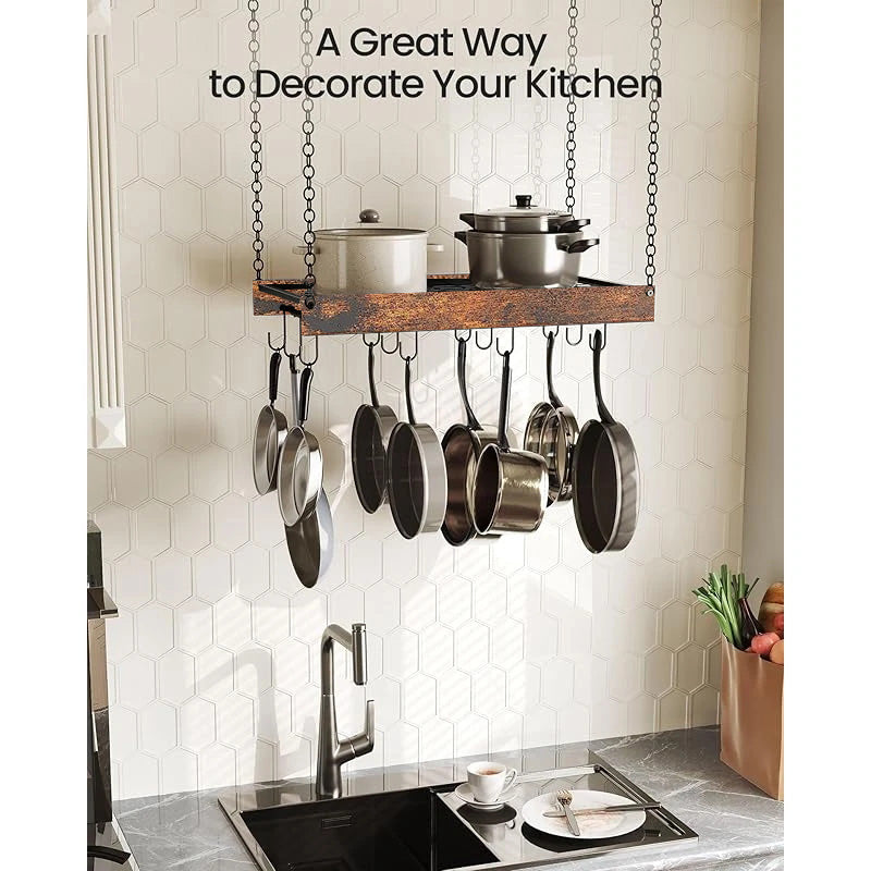 SRD Étagère de rangement flottante noire pour îlot de cuisine, gain de place, pour la maison