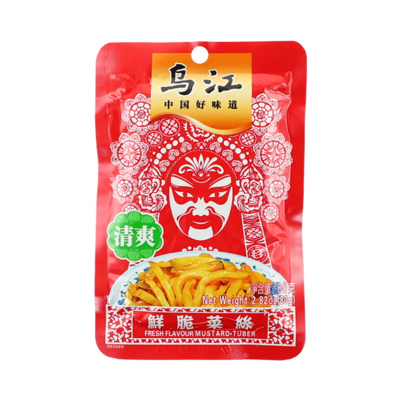 WUJIANG Tubercule de moutarde saveur fraîche 80 g/sachet