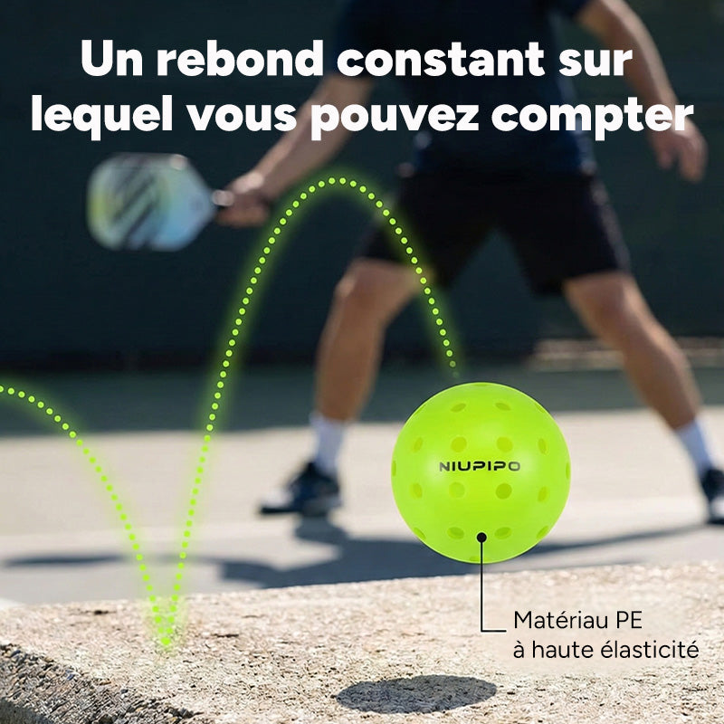 NIUPIPO Lot de 12 balles de pickleball en PE pour extérieur – 74 mm