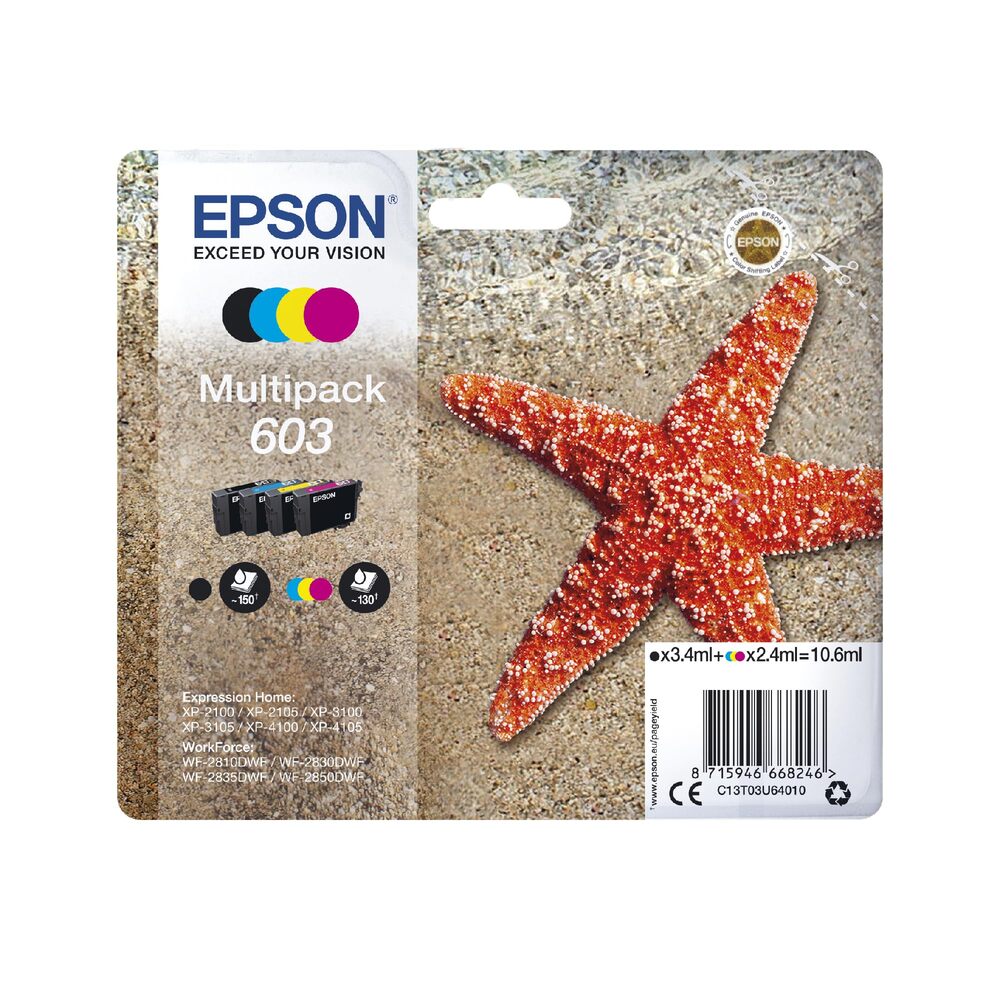 EPSON Lot d'encre 603 Noir/Cyan/Magenta/Jaune