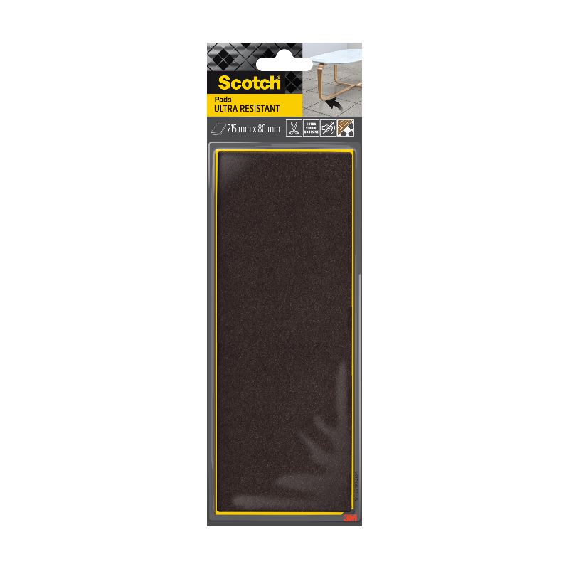 Scotch®Patin feutre bi-matière adhésif droit Gris / Blanc 215 x 80mm