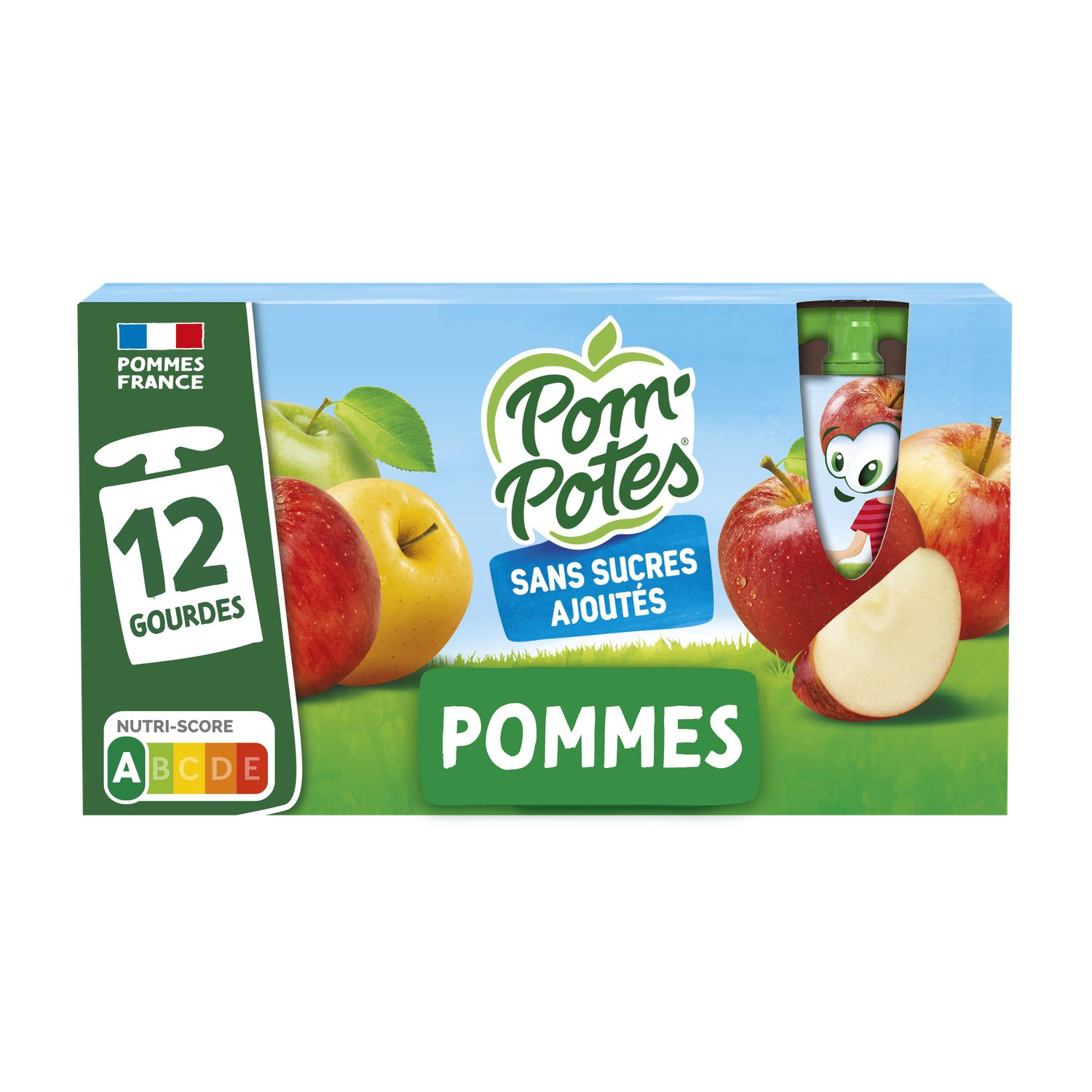 MATERNE POM'POTES Non sucré à la pomme naturelle, 12 x 90 g