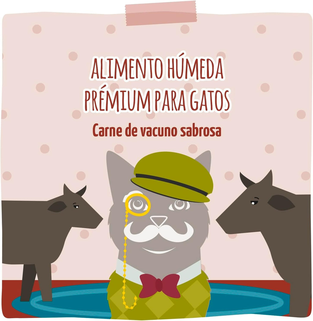 [Peut être servi frais pour l'été] MjAMjAM Senior Quetschie Nourriture humide pour chat au bœuf - 300 g x 6