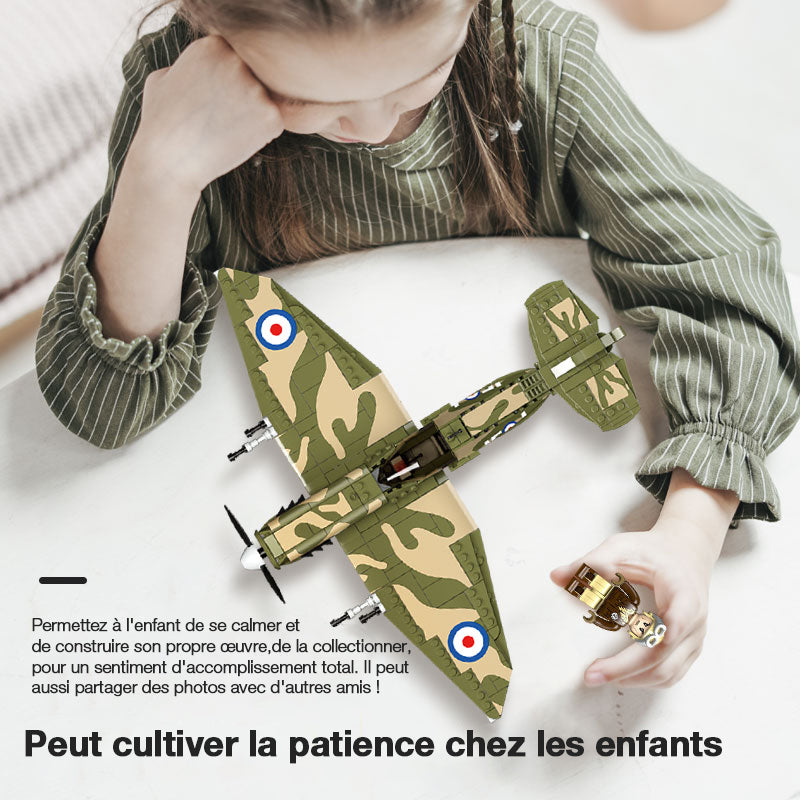 CAYI Spitfire Fighter MK9 526 Pièces Ensemble de Blocs de Construction pour Bricoleurs
