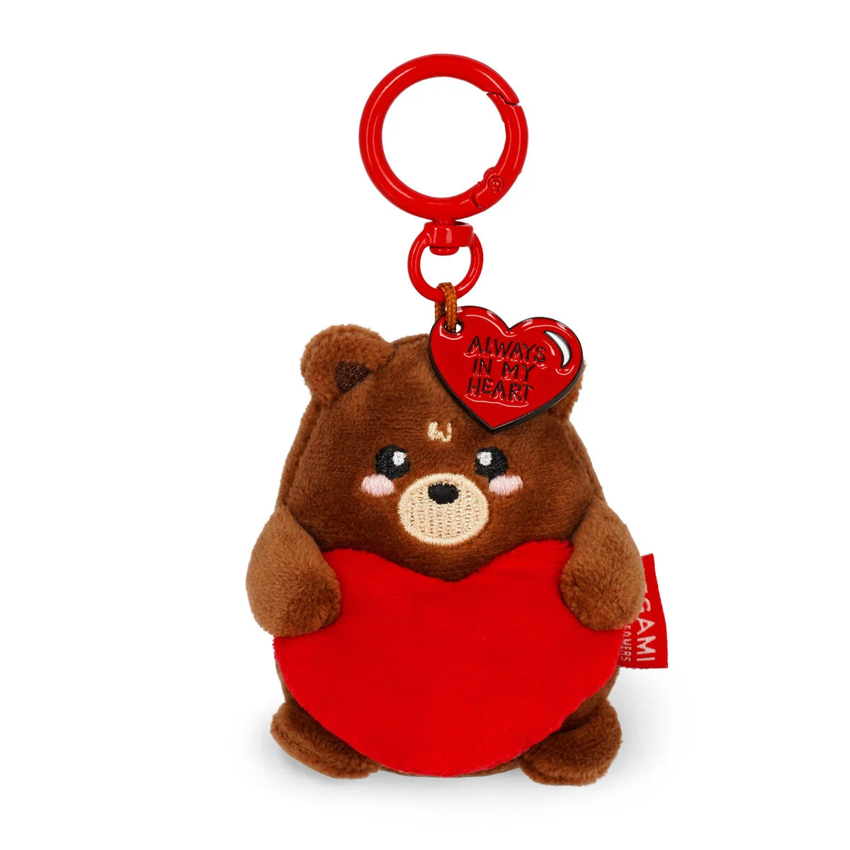 Legami Porte-clés en peluche, Super doux, Mini, Ours en peluche toujours dans mon cœur, 11 cm