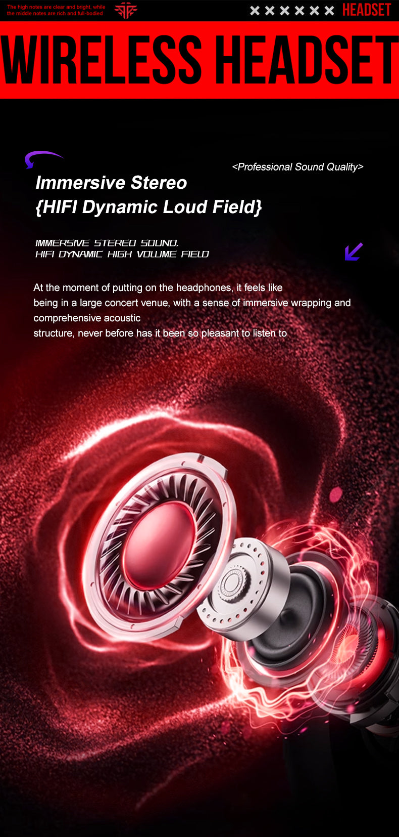 Casque de Traduction Instantanée VoxorAI XH12 Rouge avec IA - Casque Bluetooth Gaming 150 Langues pour les Études, les Voyages et le Travail