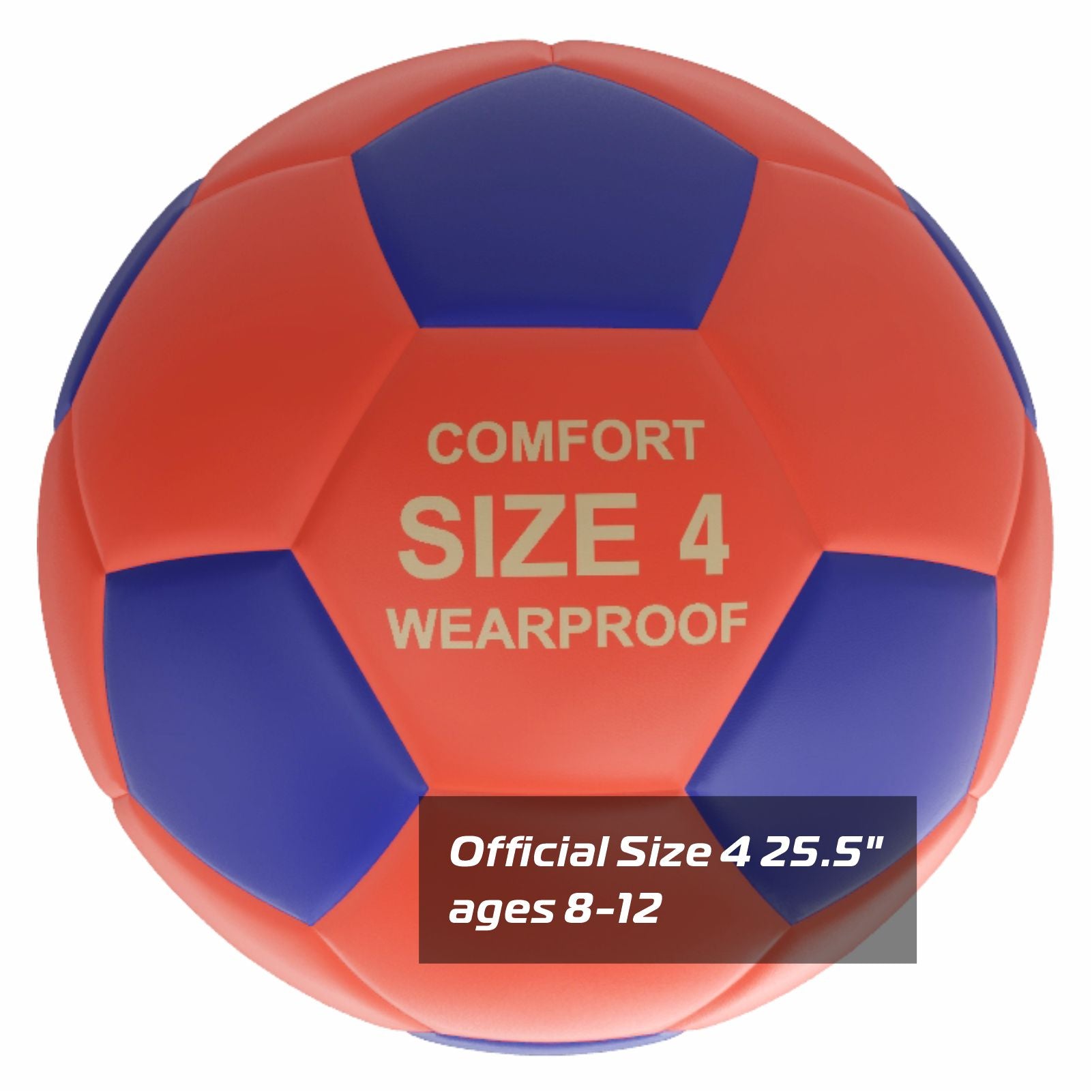 LONGSAIL Ballon de football en caoutchouc haute qualité orange/bleu - Taille 4