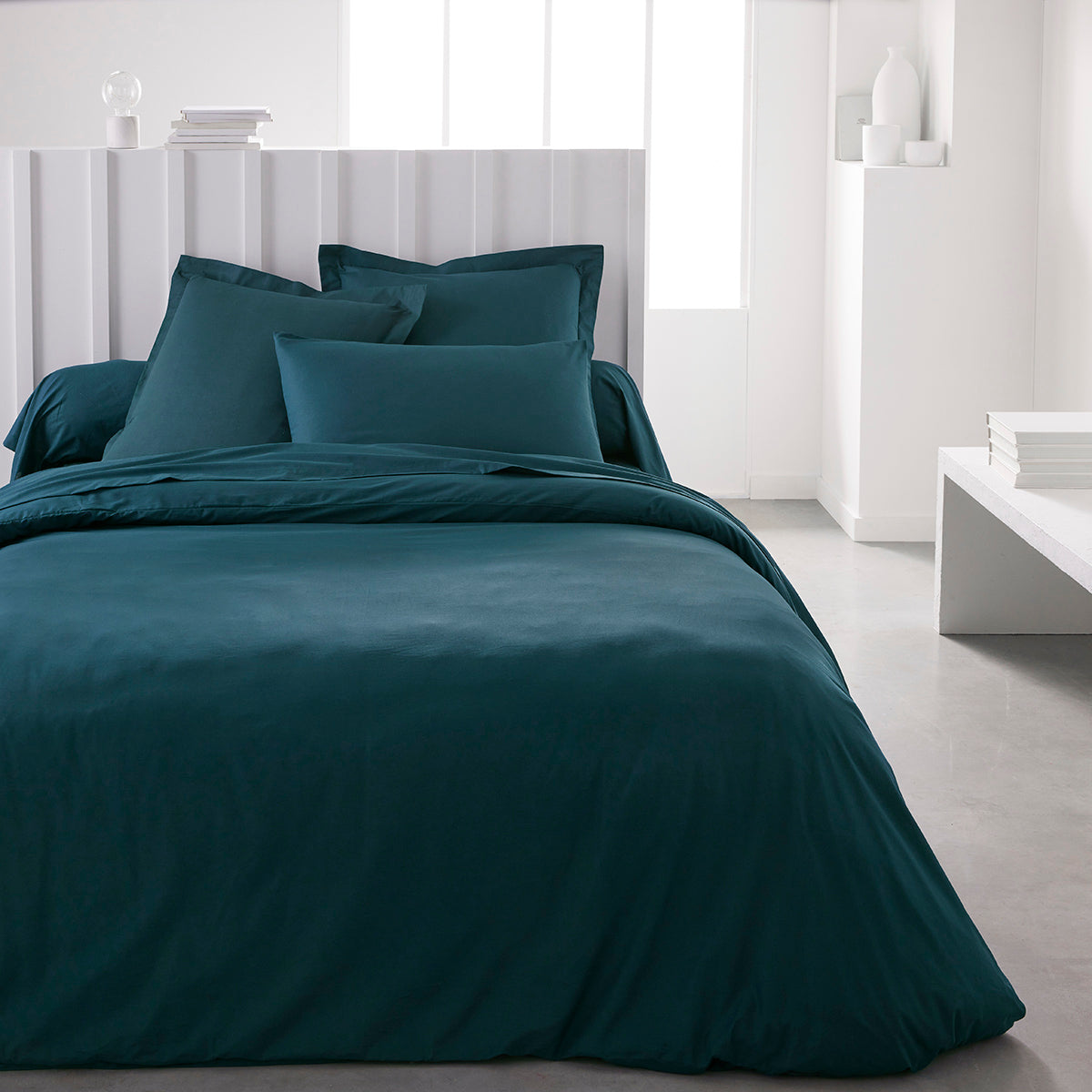 TODAY Essential Drap-housse en coton paon - 140 x 190 cm, profondeur 23 cm