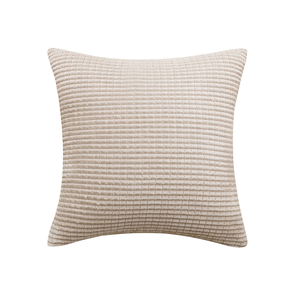 Deconovo Housse de coussin en velours coloris beige 45 x 45 cm - 1 pièce