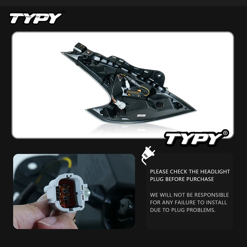 TYPY Feu arrière LED projecteur pour Nissan 370Z 2013-2019, feu de jour, accessoires d’automobile