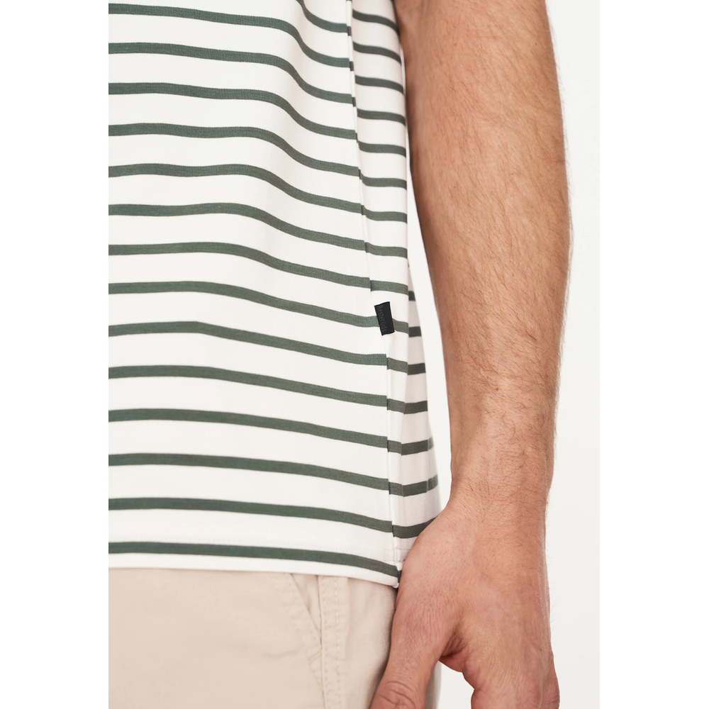 Resteröds T-shirt en bambou à rayures blanches et vertes, taille S