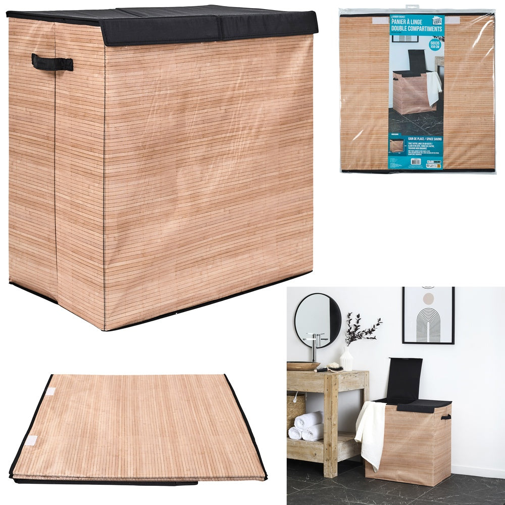 Panier a linge double 58x35x58cm m8