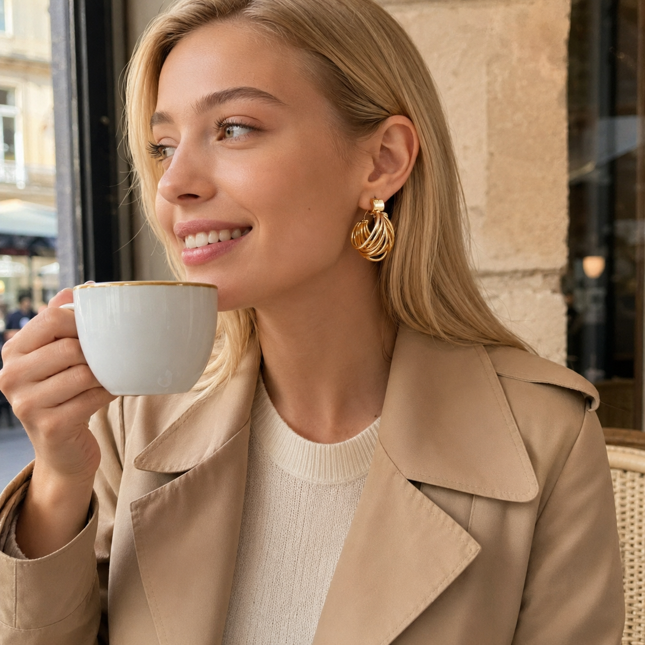 Boucles d'oreilles puces rondes en forme de C, style européen et américain, VoxorAI, toutes saisons