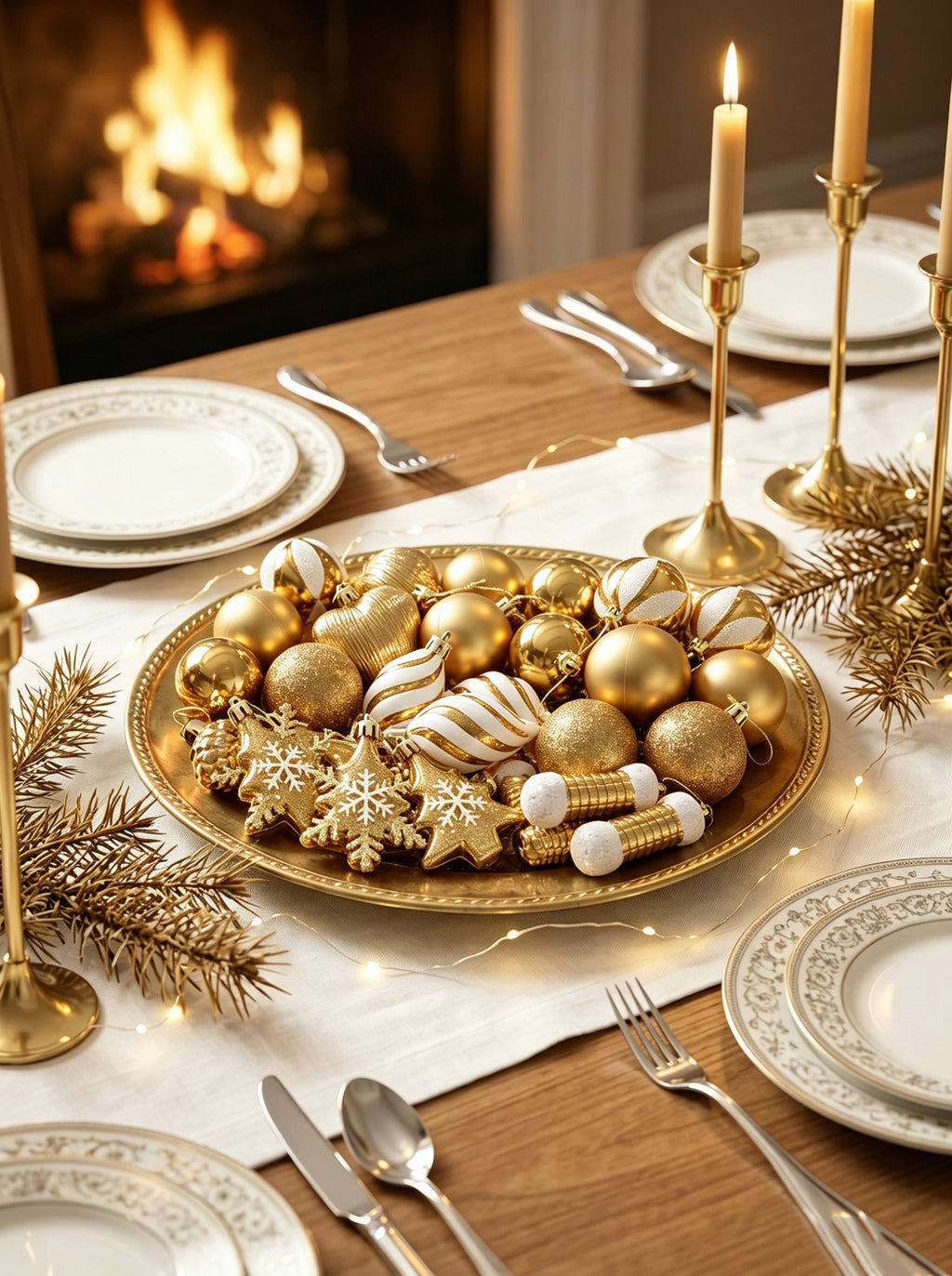 Ju7cer Lot de 72 boules de Noël, avec sapin de Noël, boules de Noël en forme de cœur, chaussettes de Noël, boules de Noël, pour décorer le sapin de Noël, décoration de fêtes, couleur or