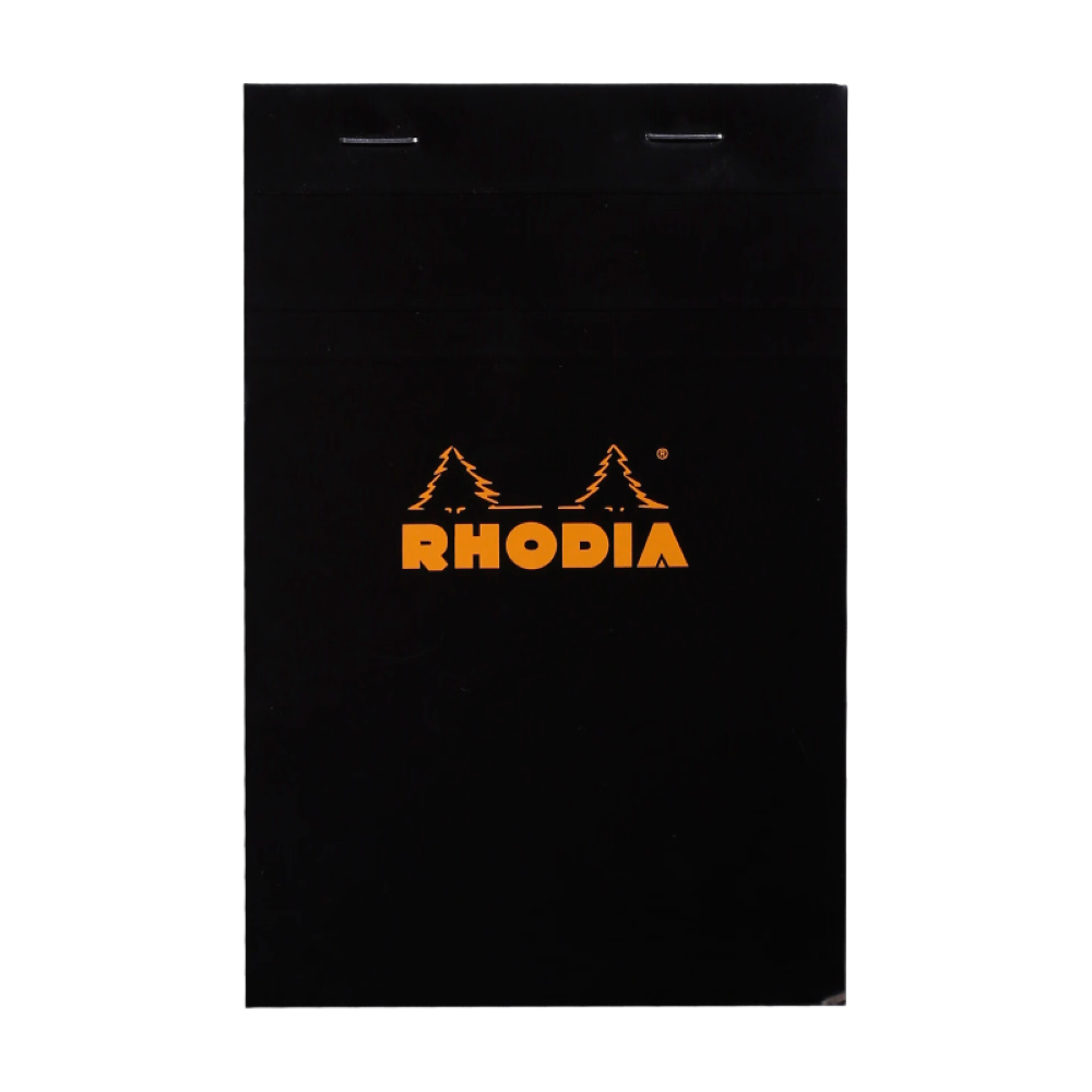 CLAIREFONTAINE Bloc agrafé Rhodia BLACK N°14 11x17 cm 80 feuillets petits carreaux 5x5 80 g