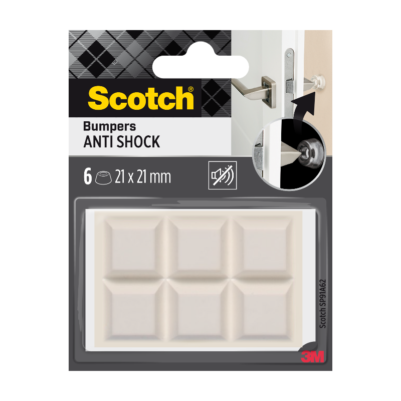Scotch®Dôme amortisseur carré adhésif Translucide 21 x 21mm
