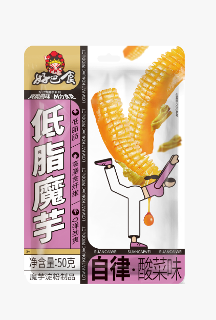 Hui Ji Snack de konjac à faible teneur en graisses saveur chou mariné - 50 g