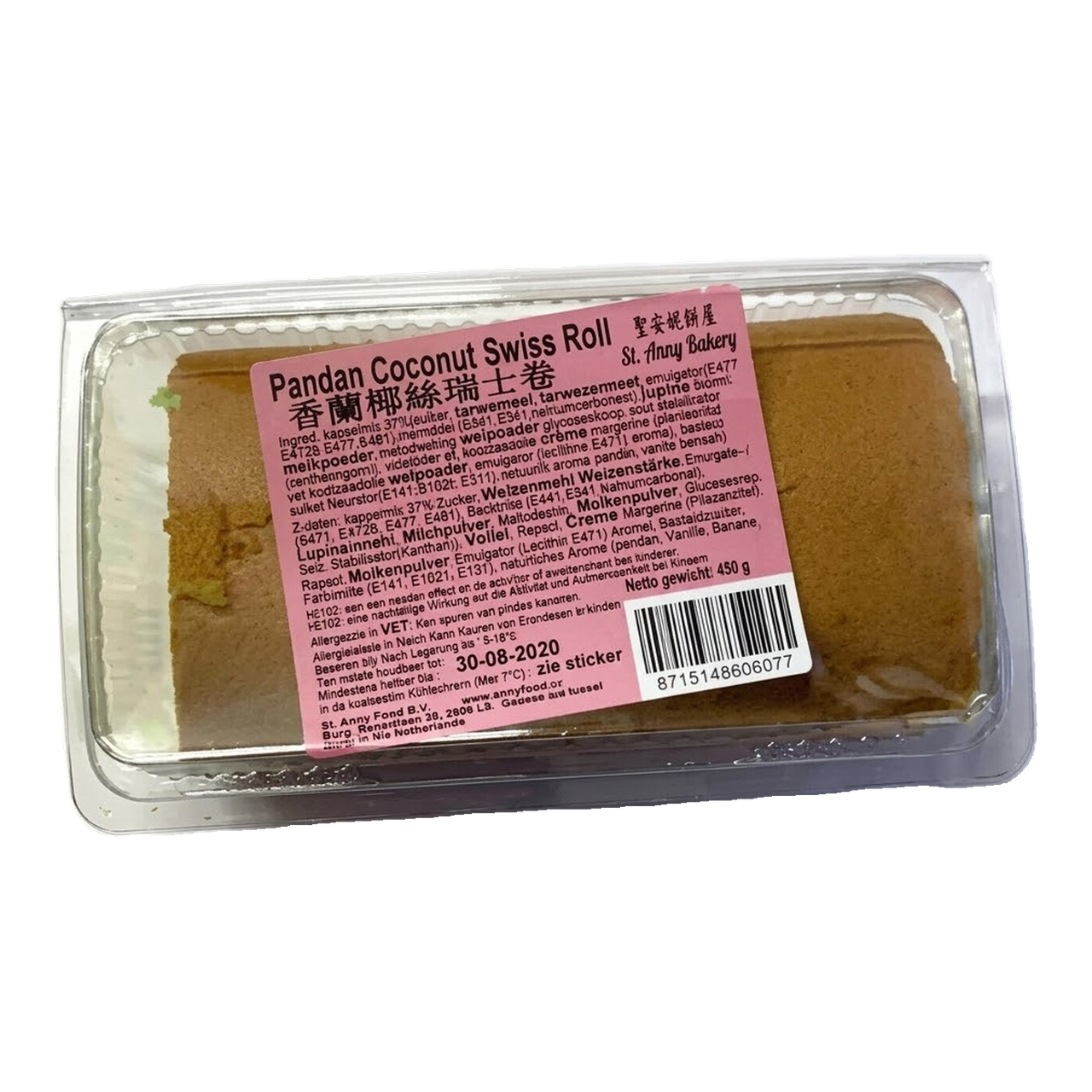 St.Anny Gâteau suisse roulé à la noix de coco et au pandan - 450 g