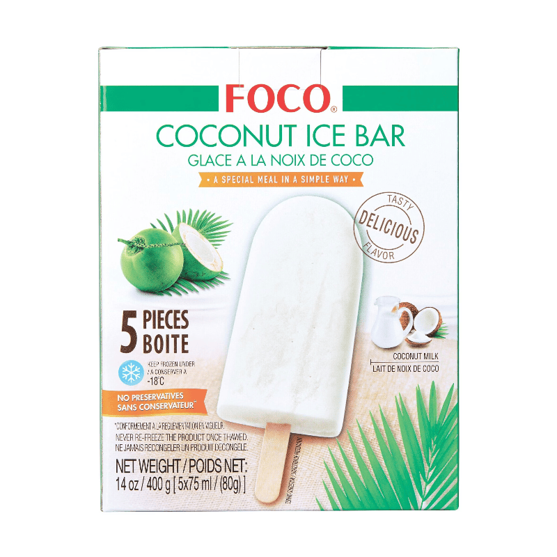 FOCO Bâtonnets glacés à la noix de coco 5 x 80 g