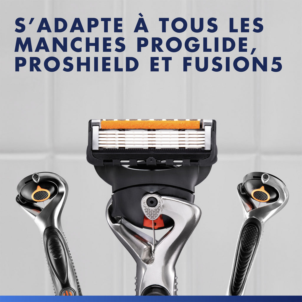 Gillette Lames de Rasoir Homme Proglide, Pack de 6 | Cartouche Dotée de la Bande Lubrifiante x2, Ultra Affutées, Longue Durée, en Acier Inoxydable, 1 Recharge Jusqu’à 30 Rasages