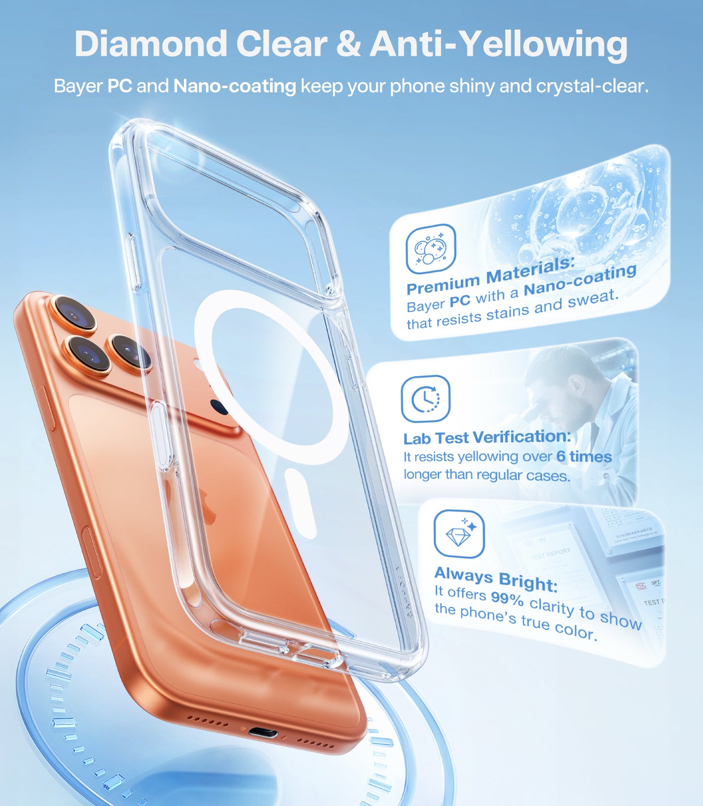 TORRAS Guardian-Magnetic - Coque pour smartphone iPhone 17 Pro - Transparent