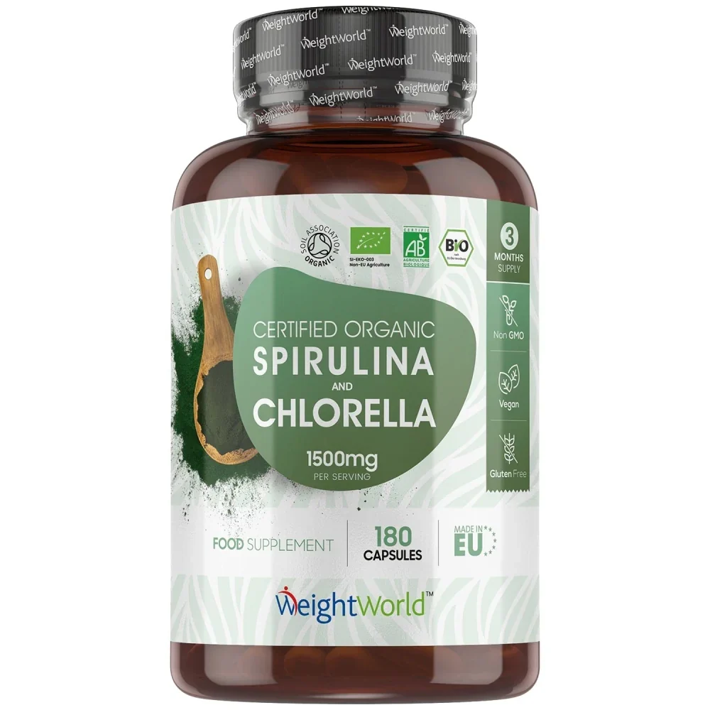 WeightWorld Spiruline et chlorella biologiques 1740 mg - 240 gélules