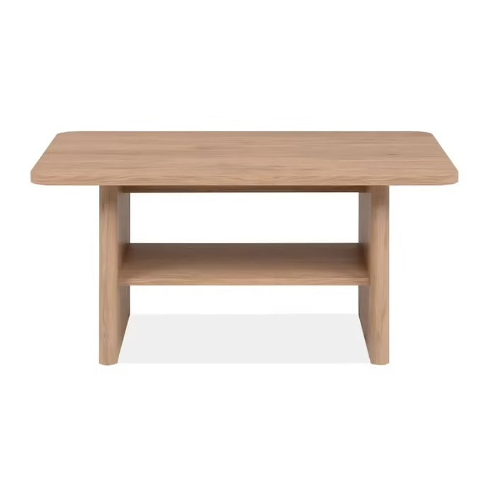 Finori Genf 55B Table basse – 1 étagère ouverte, bords arrondis, finition effet bois – L. 90 cm x H. 42 cm x P. 56 cm