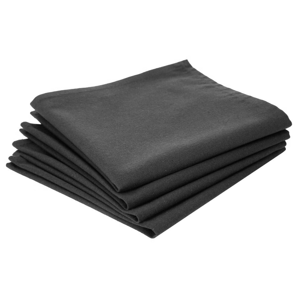 Atmosphera Lot de 4 serviettes de table en coton gris foncé
