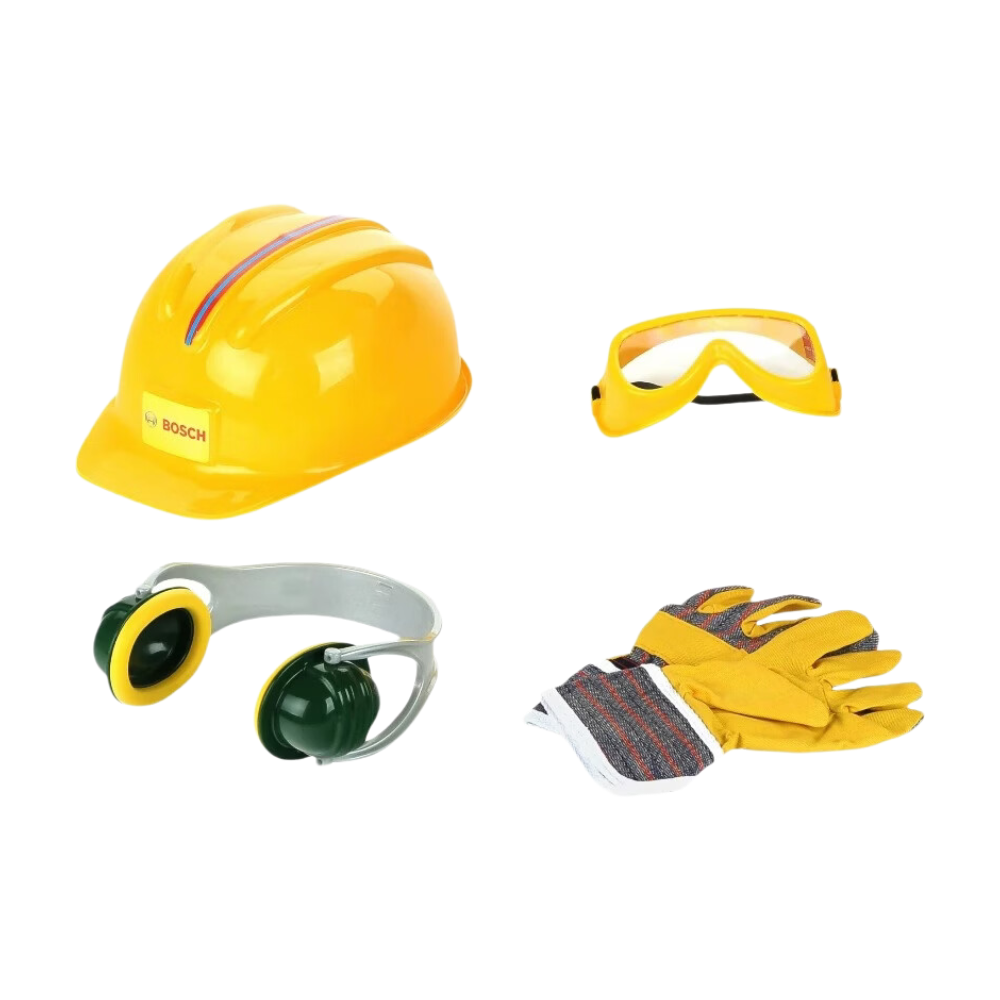 Klein Bosch Set de sécurité pour jouets 8537 avec casque, lunettes de protection, gants et bouchons d'oreilles