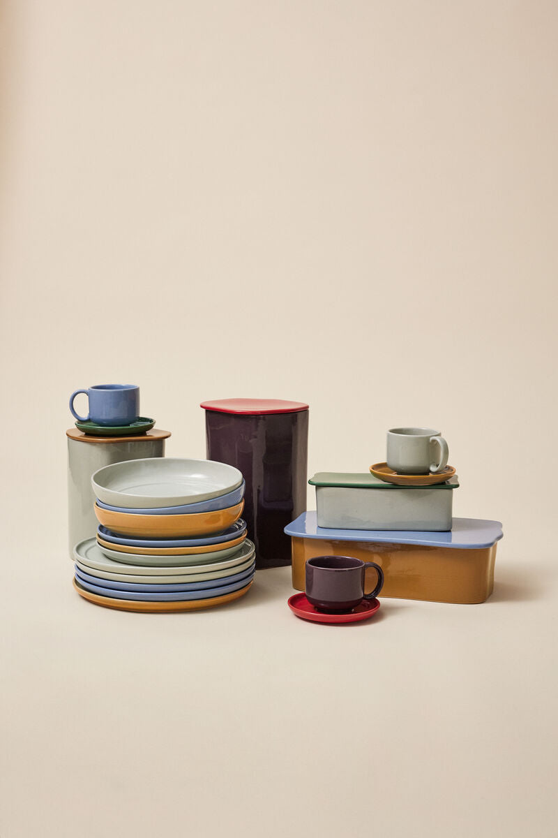 Hübsch Amare Tasse/Soucoupe Sable/Vert