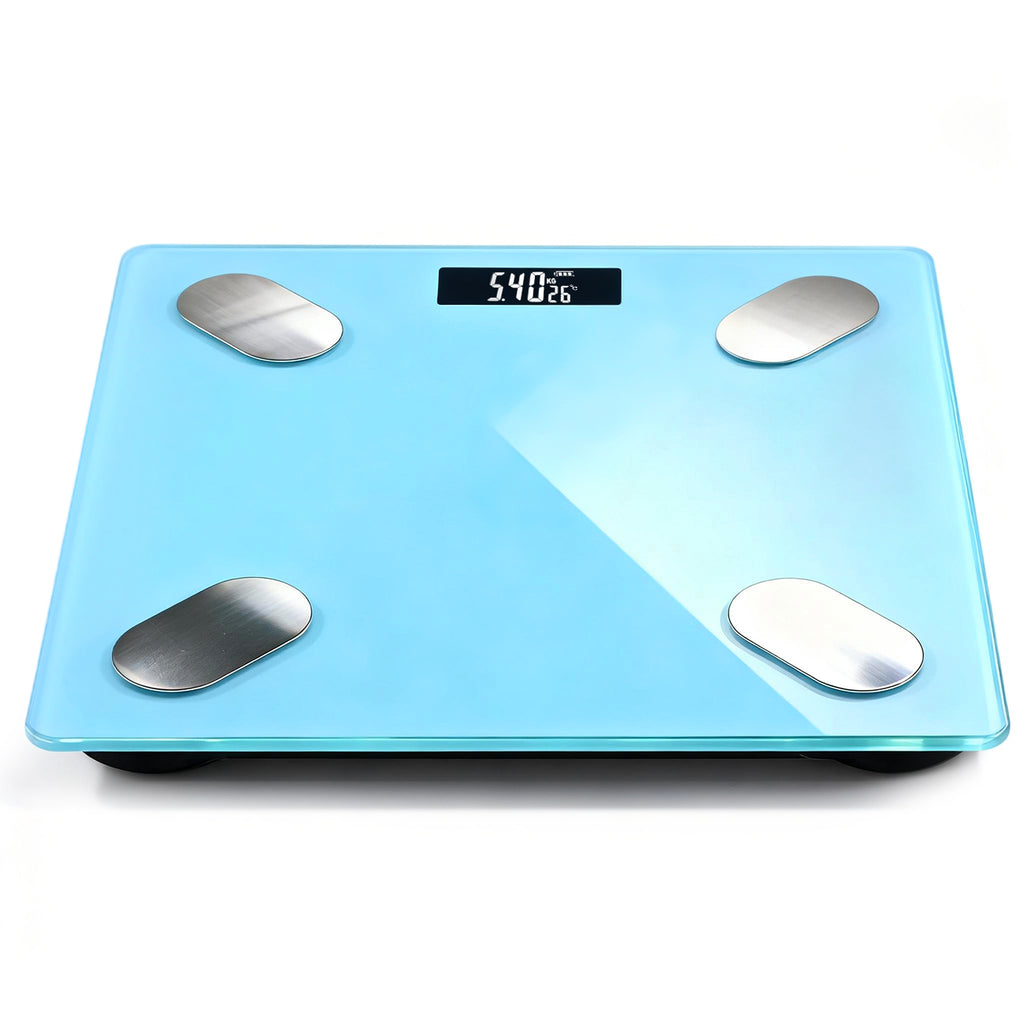 Sparoma ADL-26 Balance Connectée Bluetooth, suivi avec application, multi-utilisateur, 2×AAA piles requises,180 kg max - Bleu