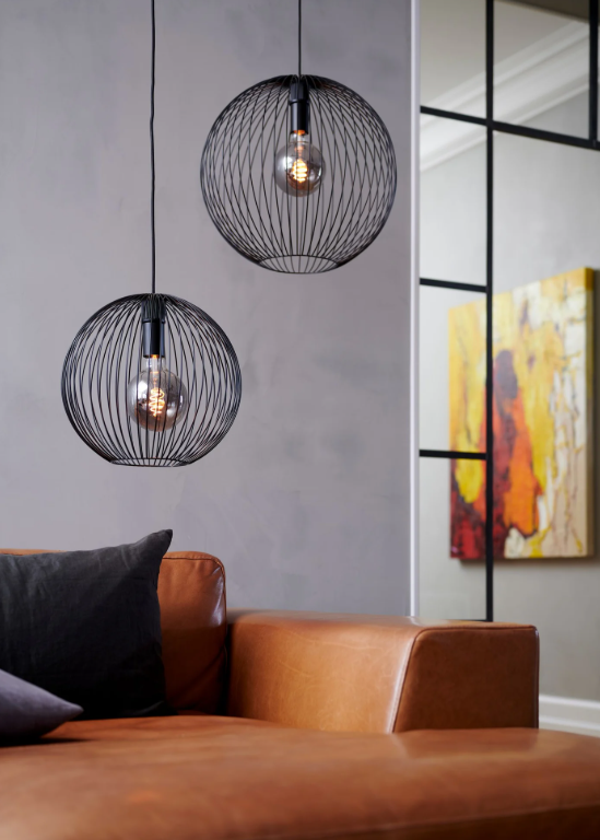 Suspension BERONI 45 métal noir IP20 E27 - Nordlux, Intérieur