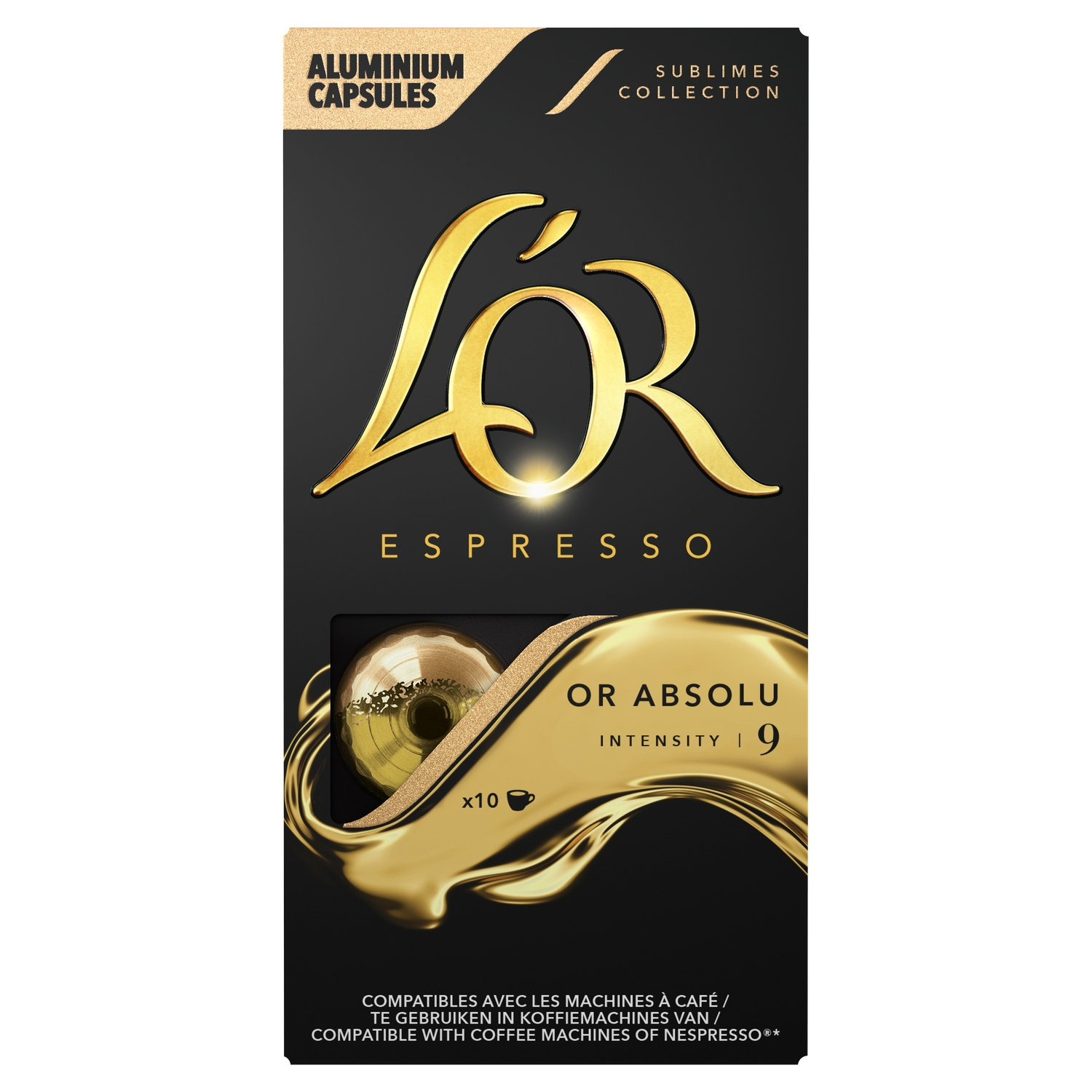 L'OR Capsules Espresso Or Absolu Intensité 6 compatible Nespresso x10