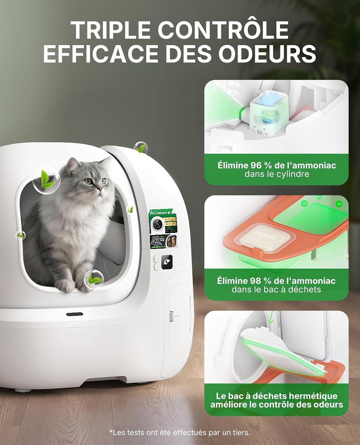 PETKIT Purobot Max Pro 2 avec Caméra Bac à Litière Automatique Autonettoyant pour Chat, Bac à Litière Contrôlé par Application avec Capteurs de Sécurité - UE
