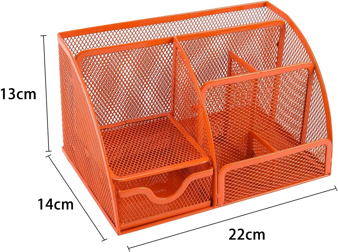 Senhoglb Organisateur de bureau en maille - Orange
