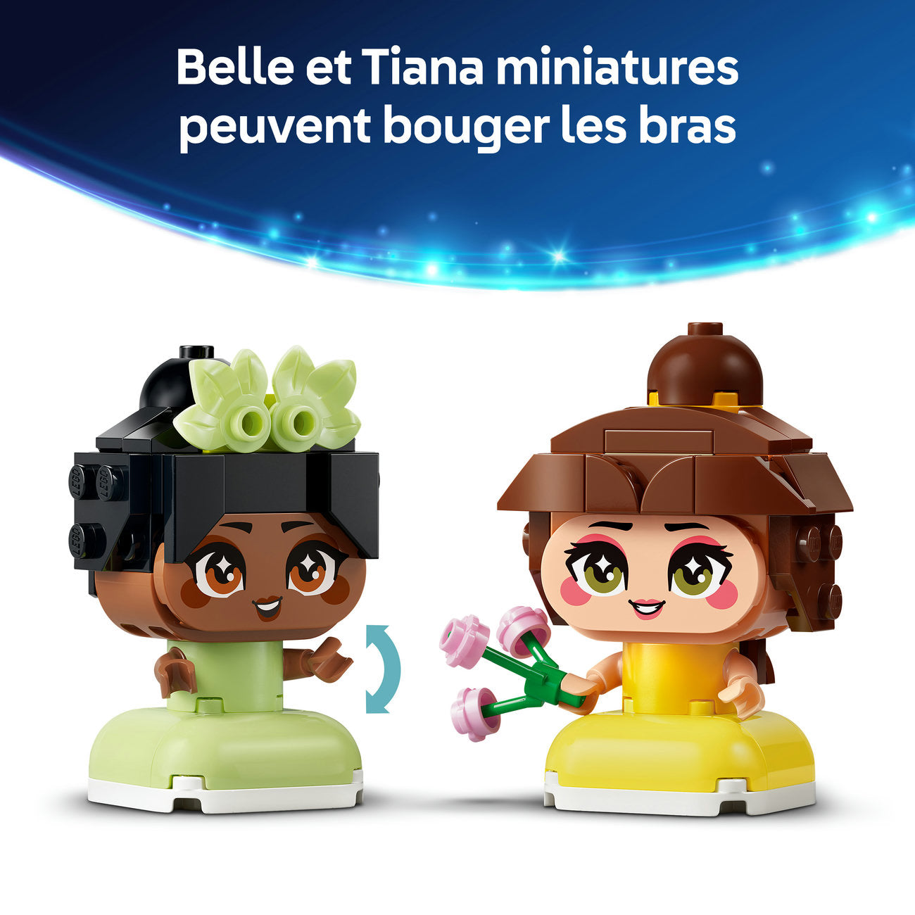LEGO Disney Princess 43291 Mini Belle & Tiana avec Set de Construction du Château