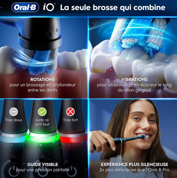 Oral-B iO 10 Noir Cosmique - Brosse à Dents Électrique Rechargeable avec Étui de Voyage Chargeur et 1 Brossette