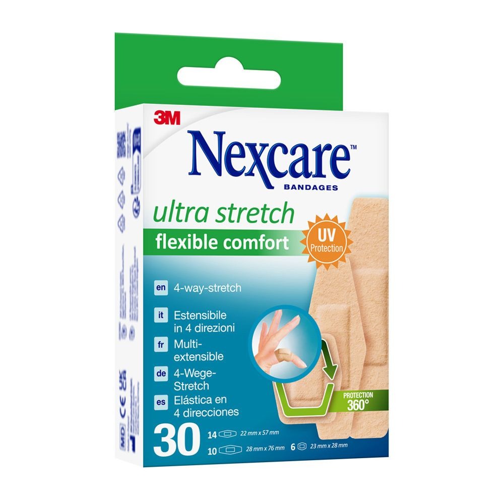 NEXCARE™ Ultra Stretch Flexible Plâtres De Confort – 30 pièces