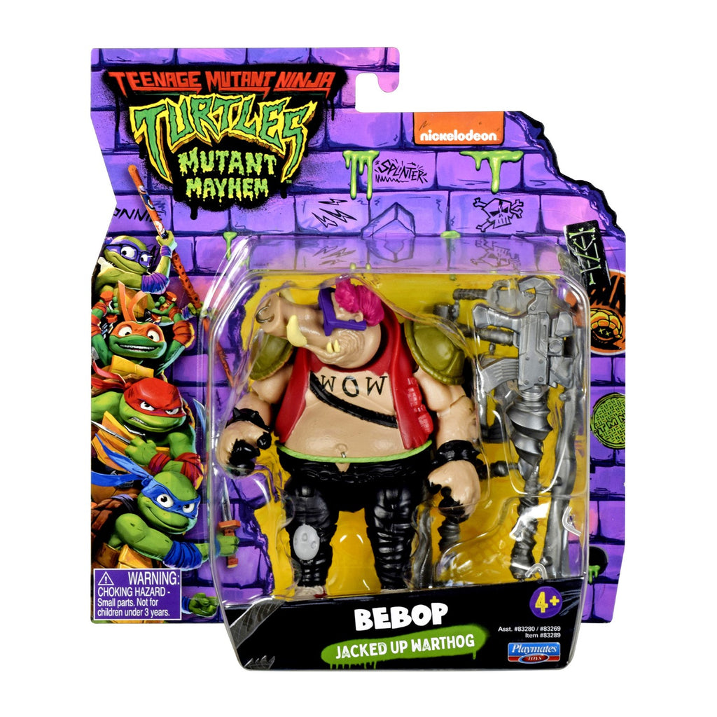TORTUES NINJA Les Tortues Ninja, Figurine articulée de 11,5 cm, avec armes, Bebop, Jouet pour enfants dès 4 ans, TU8058