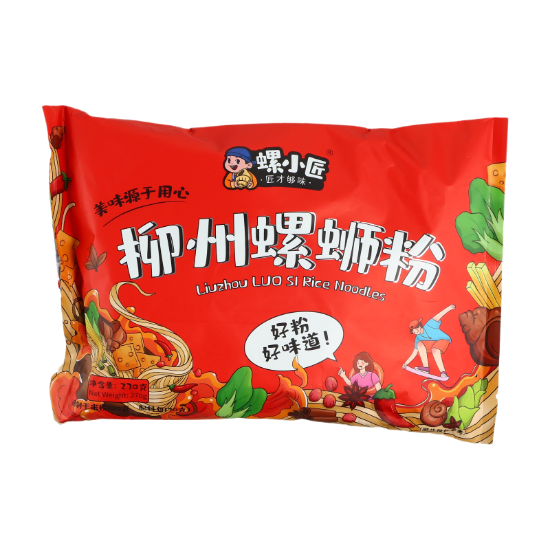 Luoxiaojiang Nouilles d’escargot saveur épicée (avec édulcorants) 270 g