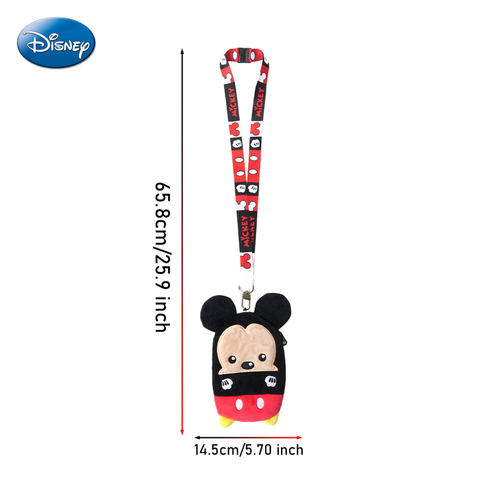 Disney 1 pièce Pochette tour de cou en peluche Mickey Mouse, sous licence officielle, dessin animé mignon, films d’animation, produit dérivé en peluche douce